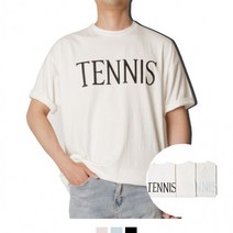 테니스 프린트 오버핏 반팔티