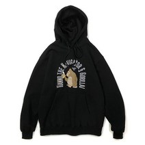 남자 여자 긴팔 후드티 티셔츠 앱놀머씽 NVG21 HOOD (BLACK)