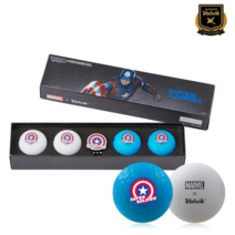 볼빅 마블 캡틴아메키라 캐릭터 비비드 컬러볼 볼마커 롱4구 골프공, 캡틴아메리카