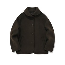 COVERNAT 우먼 라운드 카라 하프 코트 브라운 CO2204CT71BR