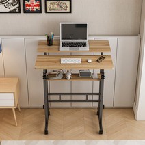 스탠딩 2단 높이조절 이중고정 1인용 이동식 컴퓨터 책상, 42탄쿠키(고급형)