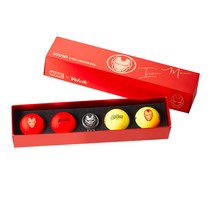 볼빅 비비드 3피스 마블 아이언맨 LONG 42.67mm 골프공 4p + 볼마커, 레드, 옐로우, 1세트