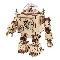 로보타임 3D 입체퍼즐 Robotime DIY 조립 목재 모델 빌딩 키트 뮤직 박스 포함 로봇 어린이 성인 선물 AM601 직송