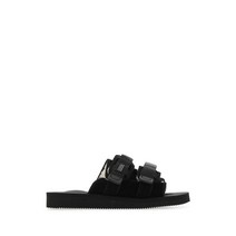 21FW SUICOKE 블랙 스웨이드 MOTO 슬리퍼 OG056MAB BLACK