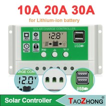 30a 20a 10a 12v 24v 태양열 충전 컨트롤러 pwm 배터리 충전기 pv 레귤레이터 납산 배터리 리튬 이온 리튬 배터리, 12v24v 자동