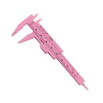 디지털 버니어 캘리퍼스 두께측정 1PCS 0-80mm Double Rule Scale Plastic Vernier Caliper Measuring Student Mini Tool, 01 Pink