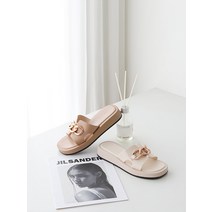 폭신 체인 통굽 슬리퍼-0114