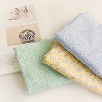 대폭 면 60수 아사 원단 엘리플라워 3color 천 패브릭, 그린