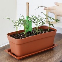 실내식물 키우기용 사각 거실화분 베란다화단꾸미기 커피숍 테라스정원 생화인테리어, 1개, 다크브라운
