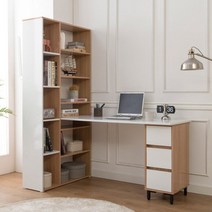 책장형 주니어책상세트 키즈 수납장 신학기 공부용 9살, 상품선택, 화이트