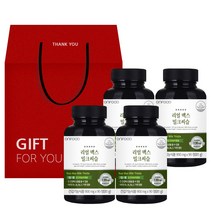 [온푸드] 리얼 맥스 밀크씨슬 간영양제, 4병 선물세트, 90정