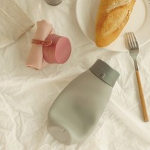 캠핑용 접이식 경량 실리콘 워터보틀 600ml 보온보냉, 색상, 그레이