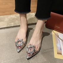 BAISLUN 여름신상 크리스탈 큐빅 투명 구두 샌들 하이힐 스틸레토/통굽/플랫