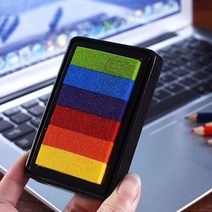 무지개 잉크 패드 다꾸 용품 다이어리 꾸미기 스탬프잉크 스템프 놀이 도장 손도장 지문