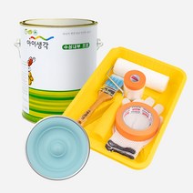 삼화페인트 아이생각 친환경 수성내부프로 4L + 도구세트, 옥타곤블루