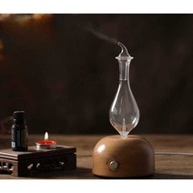 아로마램프 오일버너 수면 향초 램프 디퓨져 병 원목, 딥 와인 레드 마호가니 톨 보틀 사일런트