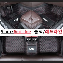 Ecool 현대 바닥매트 코일매트 자동차바닥발판 차발매트 카매트 싼타페 쏘나타 아반떼 (현대 도안 첨부), 블랙 붉은실Black red line, 아반떼 (CN7)(20년~현재)