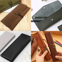 가죽필통 롤필통 고급 가죽 필통 펜케이스 두루마리 펜파우치 중학생 고등학생 대학생 다이소, 4-1. 심플A 오렌지