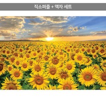 2000피스 직소퍼즐+액자세트 - 광활 해바라기 들판일몰(미니) (액자포함), 직소퍼즐, 고급형 수지액자 (그레이스 골드)