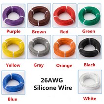 권선코일 구리선5미터 30AWG 유연한 실리콘 와이어 RC 케이블 11/0.08TS 외경 0.8mm 전자 도체 DIY 전기, 04 Red