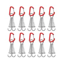 낙지 데크 페그 10pcs/세트 스테인리스 스틸 텐트 액세서리 보드 옥외 여행 캠핑 하이킹 스프링 카라비너 ​​후크를위한 페그 나선, 하얀색