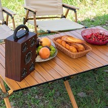 캠핑용 폴딩 롤테이블 위드미 차박 감성 접이식 테이블 90cm 120cm 폴딩체어, 폴링롤테이블, 대형(화이트오크)