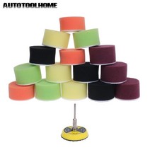 드러멜 드라멜 찌선반 16개 2 50mm 버핑 연마 패드 세트 dremel 자동차 왁싱 용 3mm 생크 후크 및 루프 백킹 플레이트가있는 플랫 샌딩 스폰지, 없음