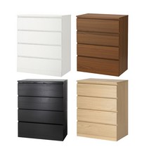 이케아 MALM 말름 4칸 서랍장 80x100 cm 서랍장, 블랙브라운 103.546.23