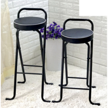 간이 접이식 높은의자 70cm 75cm 두꺼운 휴식 스툴, 화이트 두꺼운 매트 (75cm)