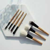 롤리폴리 내추럴 우드브러쉬 7종세트 초보자 전문가 입문용 파우더 블러셔 파운데이션 하이라이터 아이섀도우