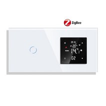 보일러 Bingoelec 스마트 지그비 온도 조절기 및 벽 스위치 소켓 물 전기 바닥 난방 가스 흰색, 2.1gang Thermostat