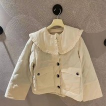 여성 퀼팅 자켓 누빔 패딩 프릴 퀼트 오버핏 라펠 캐주얼 디자인 코트 포켓
