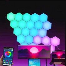 아크릴무드등 터치 센서 LED 야간 조명 민감한 육각형 양자 램프 모듈식 육각형 창의적인 장식 벽 1-24 PCs, 32.Touch RGB - 3 PCS Only Lamp
