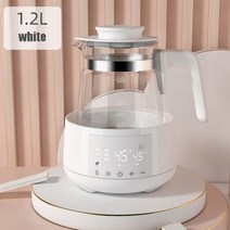 유아용 온도 조절 우유 조절기 아기 주전자 24 시간 온수 스마트 절연 포트 분말 워머 1.2L, WHITE_CN