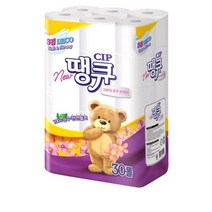 땡큐 3겹데코 천연펄프 롤화장지 18m, 30롤, 6개