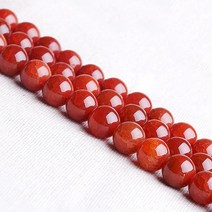 연화 천연 홍 용문마노 원석재료 6mm 1줄 약 40cm, 단품