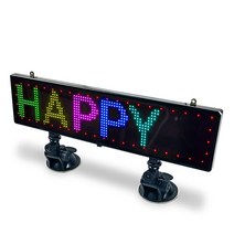 LED 광고판 전광판 차량 휴대용 미니 간판 142 인치 16*80 RGB 컬러 얇은 자동차 디스플레이 스크롤링 메시지디지털 버스 목적지 상점 오픈 사인 프 267EA 2, 02 suckers and charger