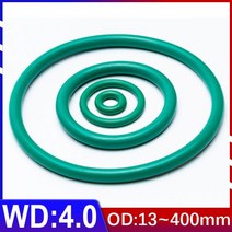 와이어 직경 4mm FKM 불소 고무 O-링 씰링 링 외경 13mm-400mm 녹색 씰 개스킷 부식 방지 열 250 °C ~ 300, OD 400mm (1Pcs), 4.0mm