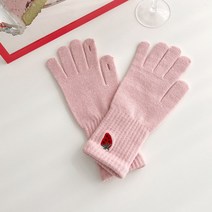 우드피카 딸기 자수 니트 터치장갑 8컬러