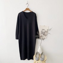 [아이엠수]카푸치노 브이넥 니트원피스
