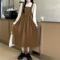 해외여행 플레어 러블리 플로럴 휴가 롱 꽃무늬 원피스 스위트한 코듀로이 소재 민소매 드레스 용 드로 스트링 솔리드 컬러 레저 학생 패션