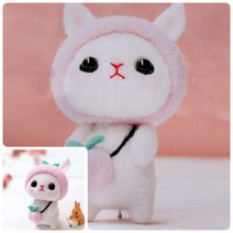 DIY키트 양모펠트 복숭아토끼 양모펠트DIY 곰인형만들기 인형만들기