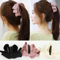 (1+1) 유니블리 설렘리본 바나나핀 헤어핀 머리핀 명품 큐빅 긴머리