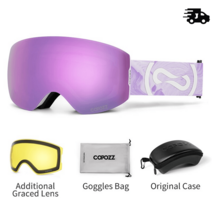 겨울 스키 스노우보드 고글 UV400 보호 김서림 방지 안경, Purple set