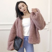 3컬러 뽀글이 가디건 간단한 외출용 외투 점퍼 자켓 뽀글이잠바 뽀글이자켓 여성용뽀글이 가오리핏가디건