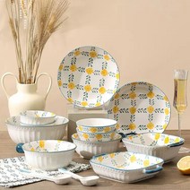 LOVFIR 소황화 도자기 식기 세트 2인 식기세트 12p 4인 식기세트 23p 6인 식기세트 30p 8인 식기세트 40p 10인 식기세트 48p