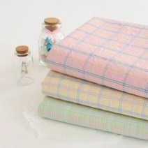 텍스몰 면20수선염워싱 파스텔체크 3색, 그린