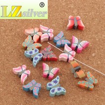 은점토 실버 골드 클레이 공예 diy 믹스 나비 폴리머 클레이 피모 비즈 23x200mm 스페이서 쥬얼리 DIY 루즈, 한개옵션0