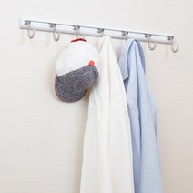웰렉스 벽옷고리 좌우이동 벽걸이, BU809 레일80cm 고리9개