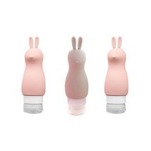 여행용 토끼 실리콘 화장품 공병 90ml, 랜덤 발송, 3개